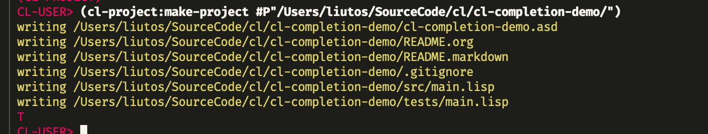 cl-project初始化项目
